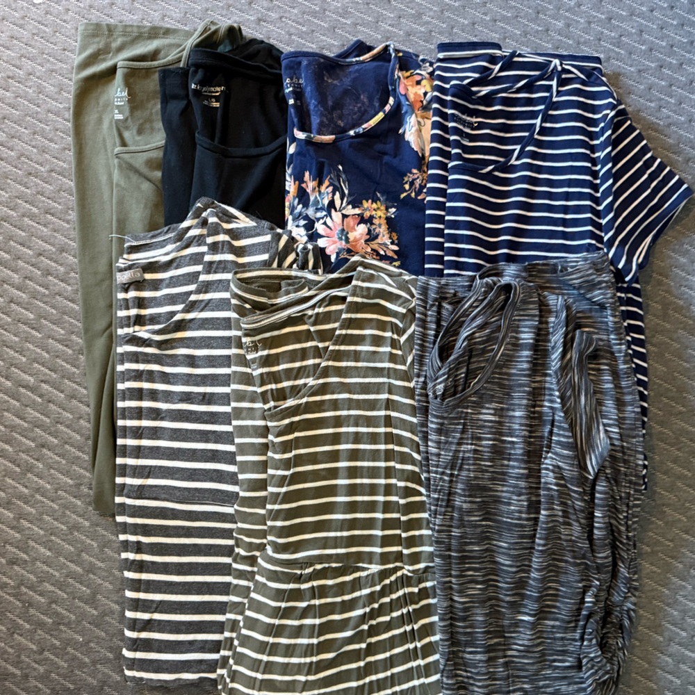 Maternity Dress LOT of 7 - most sizes L/XL - stretchy and flattering - EUC -